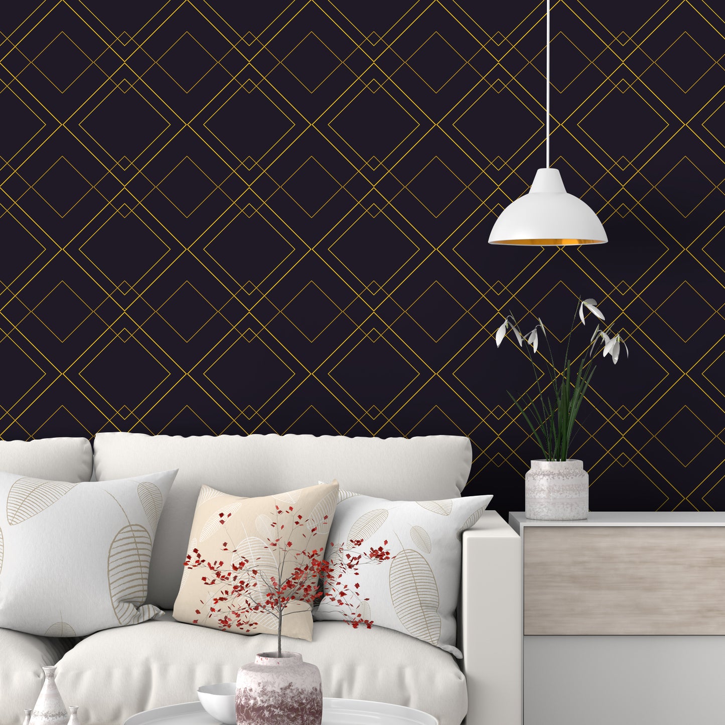 Black and Gold Geometric Wallpaper