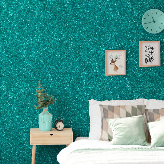 Teal Blue Glitter Contact Paper