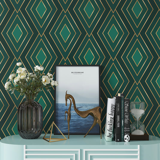 Green Gold Geometric Wallpaper