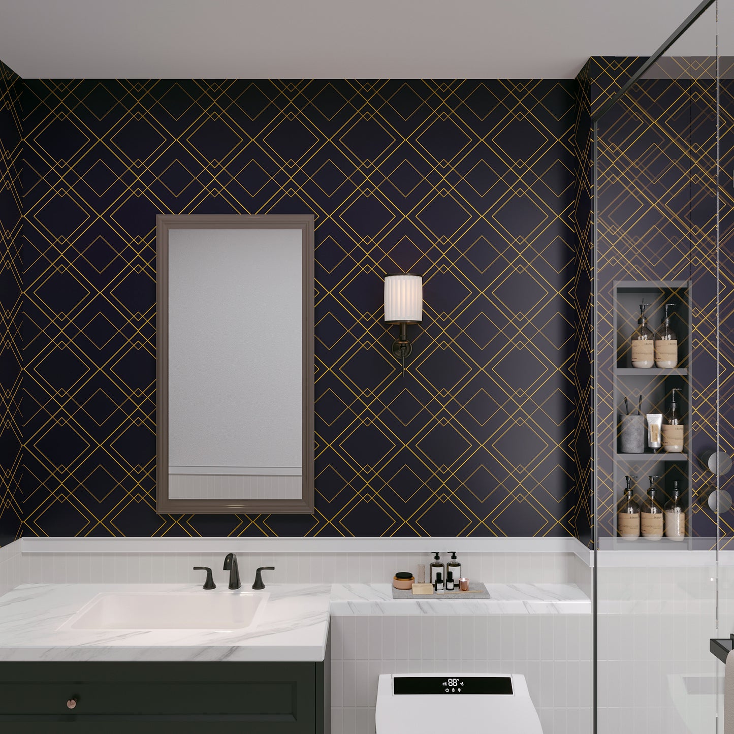 Black and Gold Geometric Wallpaper