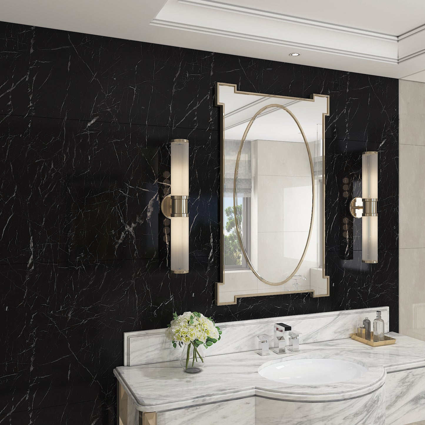 Black Marble Countertop Peel and Stick Wallpaper