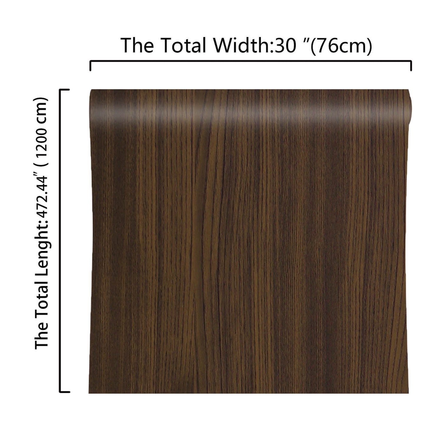     30in-wide-472in-long-black-brown-wood-vinyl-paper-roll