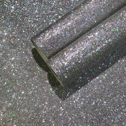 Grey Holographic Glitter Contact Paper