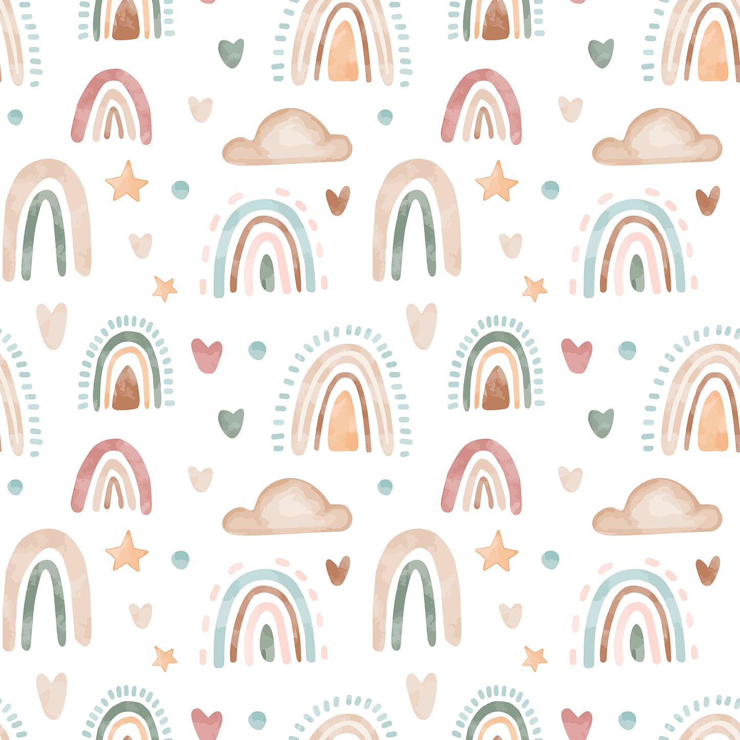 Boho Rainbow Nursery Floral Wallpaper