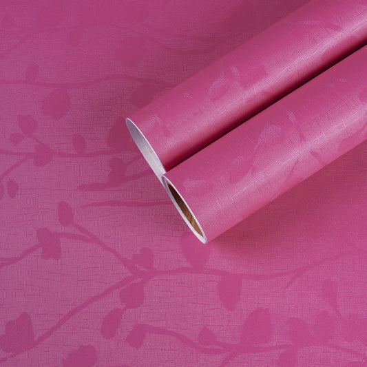 Hot Pink Silk Embossed Wallpaper