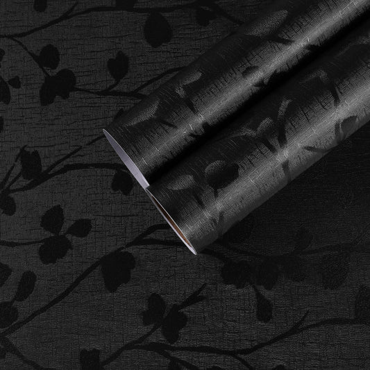 Black Silk Embossed Wallpaper