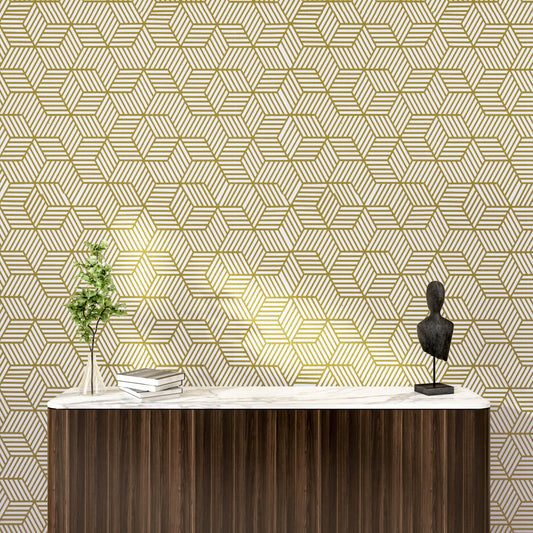 chichome-gold-geometric-hexagon-wallpaper