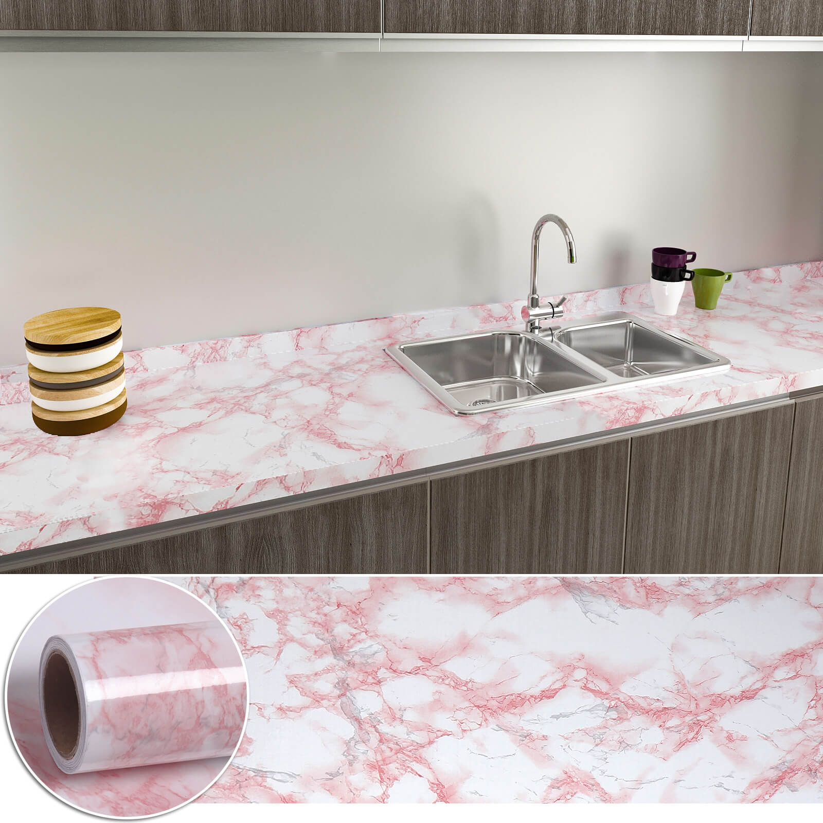 Chichome Pink Marble Contact Paper ?v=1682411410