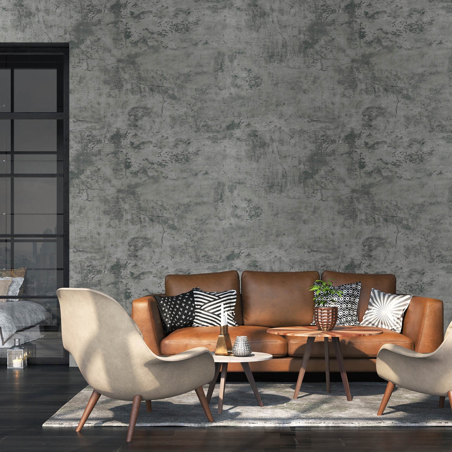 large-size-brown-grey-concrete-accent-wall-covering