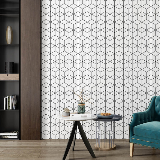 peel-and-stick-geometric-wallpaper-for-living-room