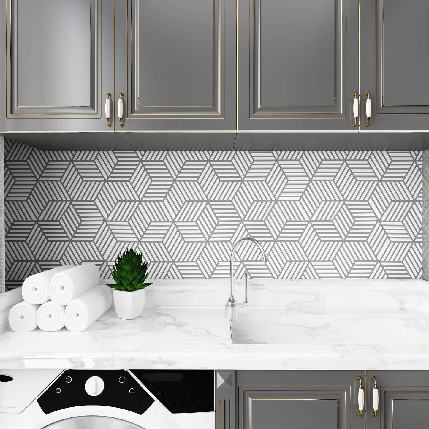 peel-and-stick-silver-geometric-wall-covering-for-backsplash