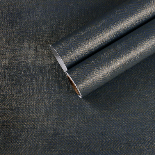 chihut-blue-and-gold-grasscloth-wallpaper