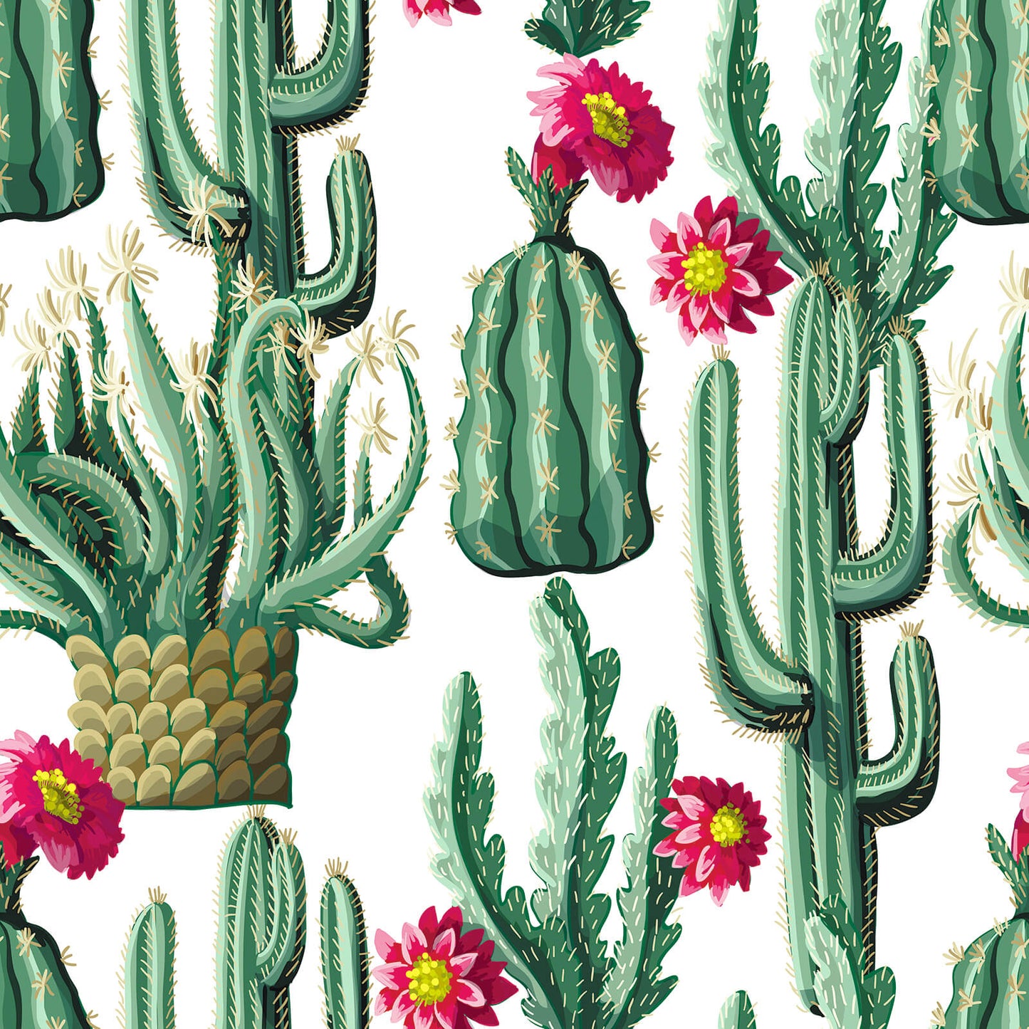 chihut-green-cactus-floral-wallpaper