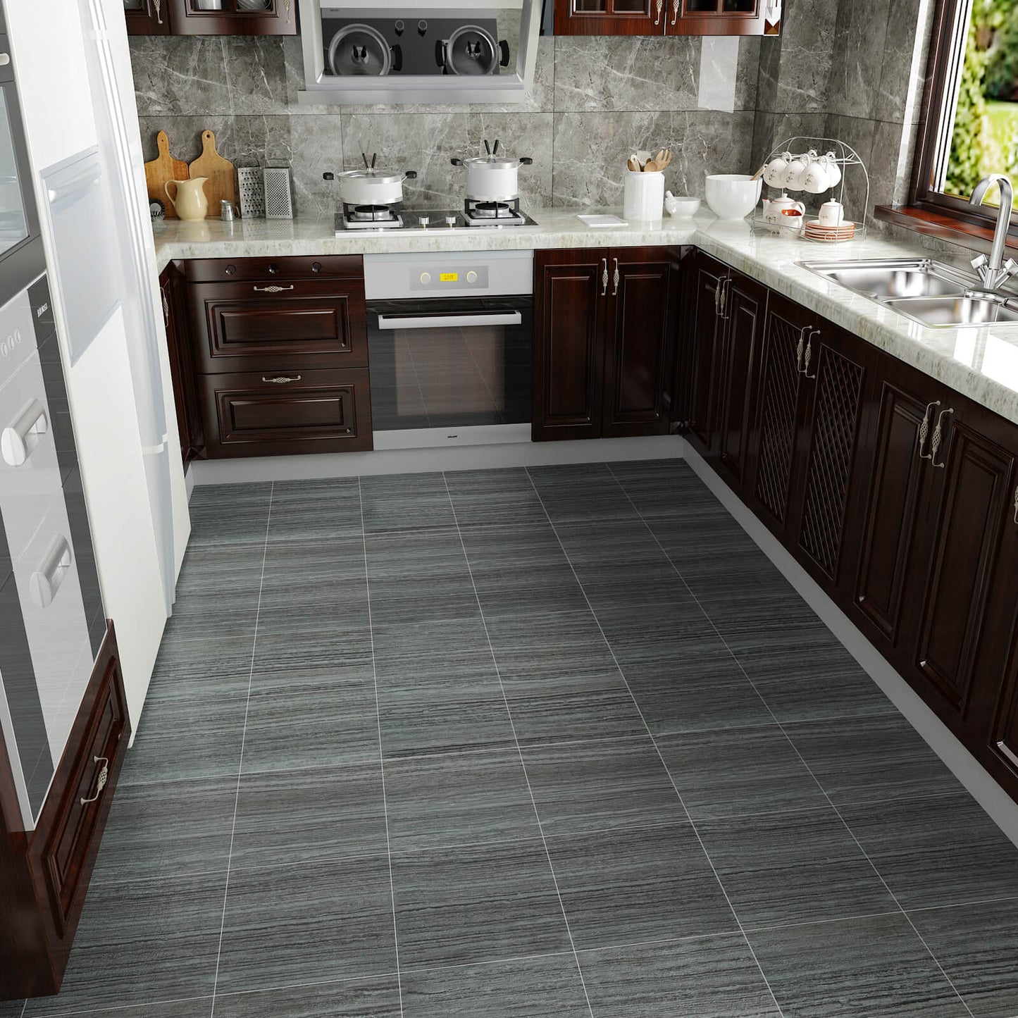    grey-wood-oil-proof-marble-tiles-for-kitchen-floor