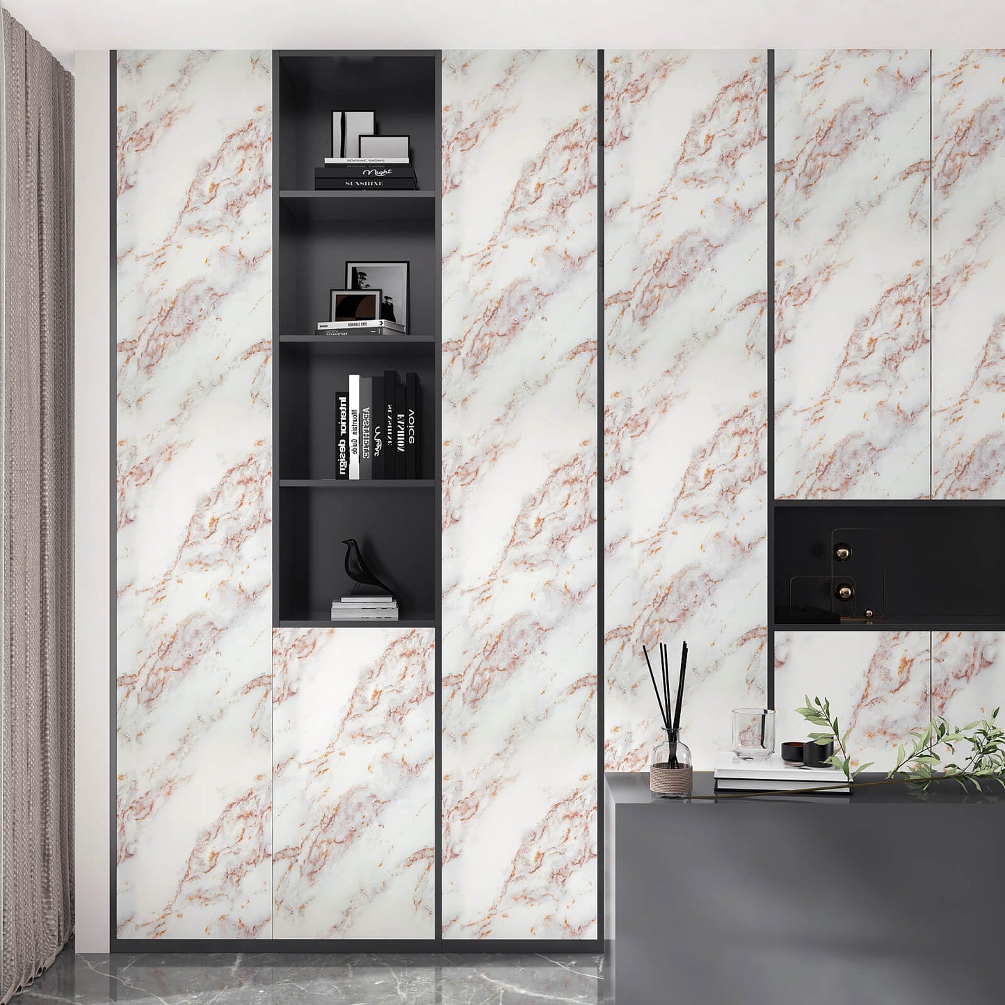 marble-effect-vinyl-paper-for-cabinets-shelf