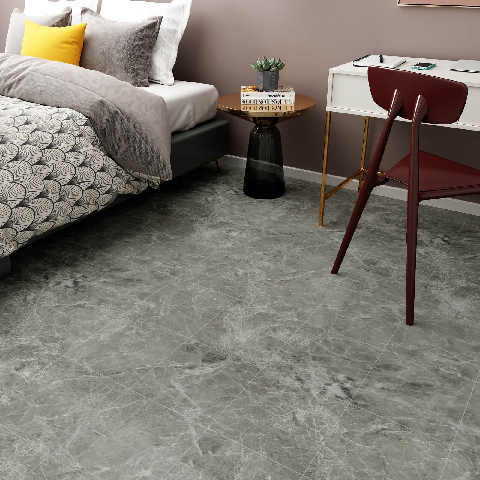 Grey Marble Vinyl Flooring Tiles Chihut 3365