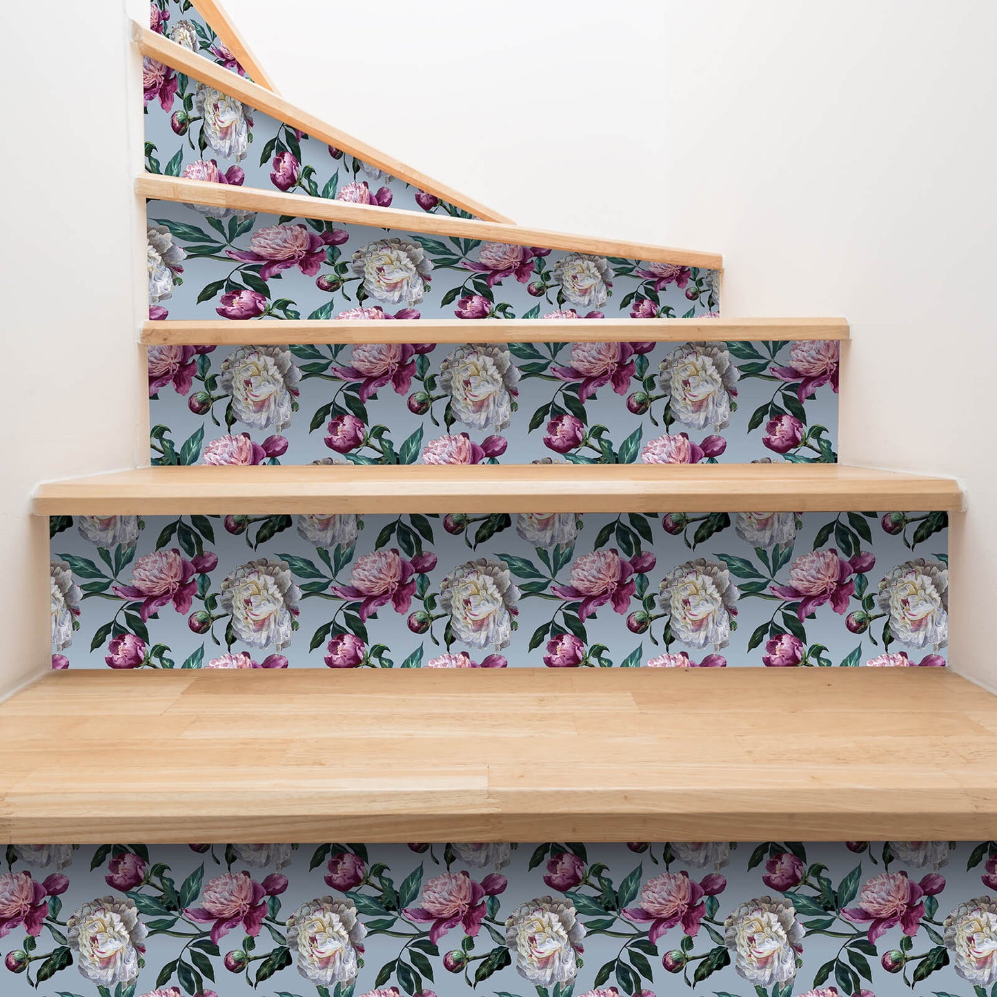 removable-stick-on-stairs-wallpaper-floral