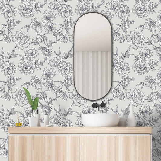 waterpoof-white-floral-wallpaper-for-bathroom